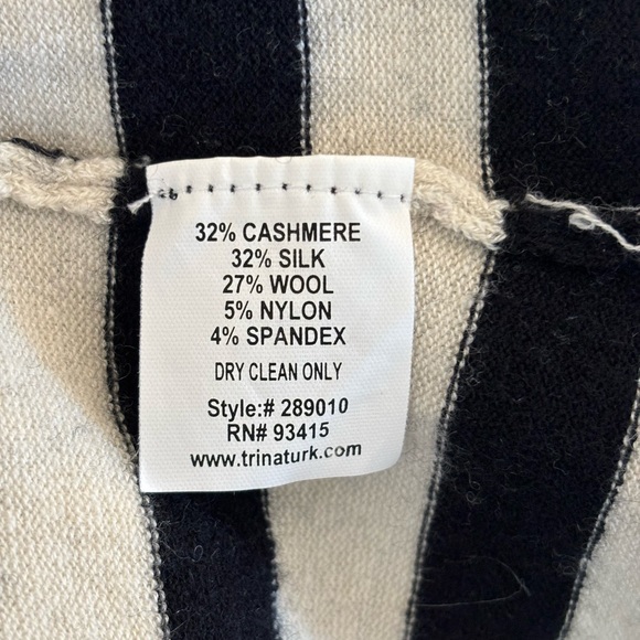 Trina Turk Stripe Sweater Cashmere Silk Wool Size M - Picture 11 of 11